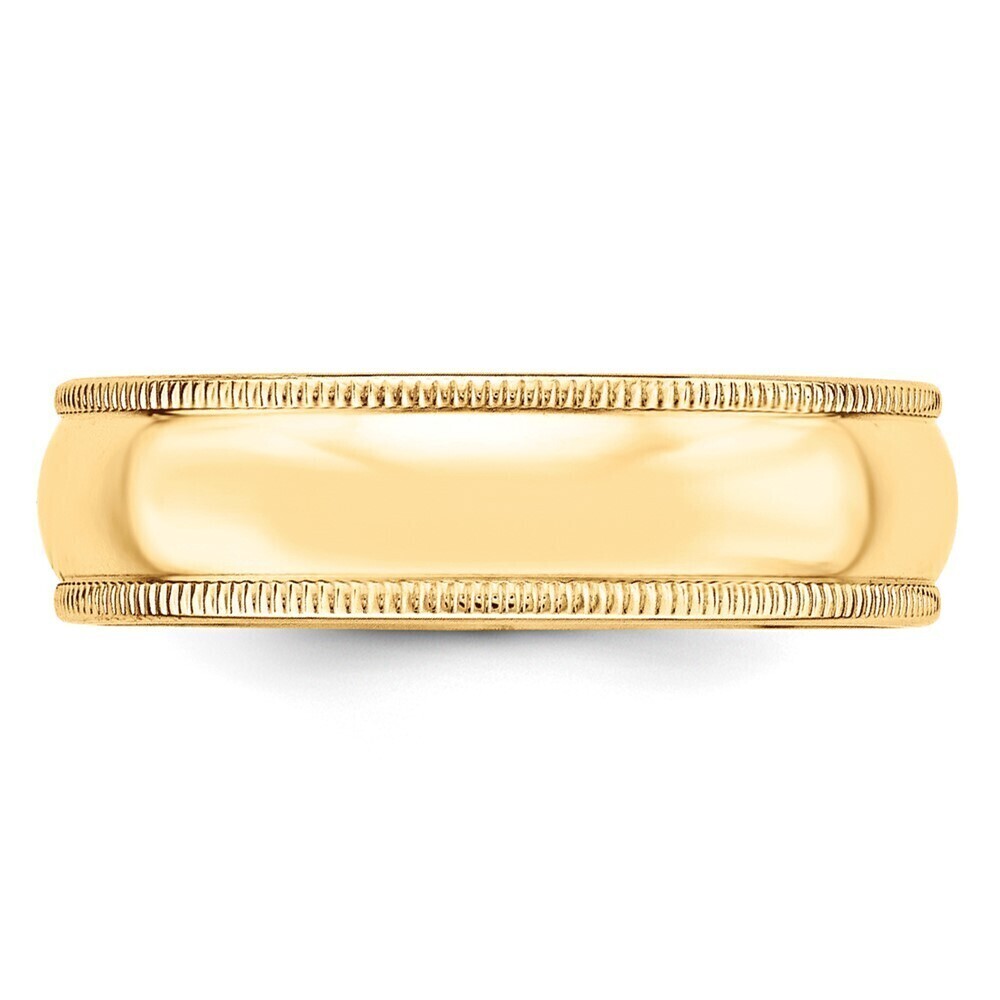 Kazi Luxury 14KY 6mm LTW Milgrain Half Round Band Size 5.5 - Picture 3 of 6